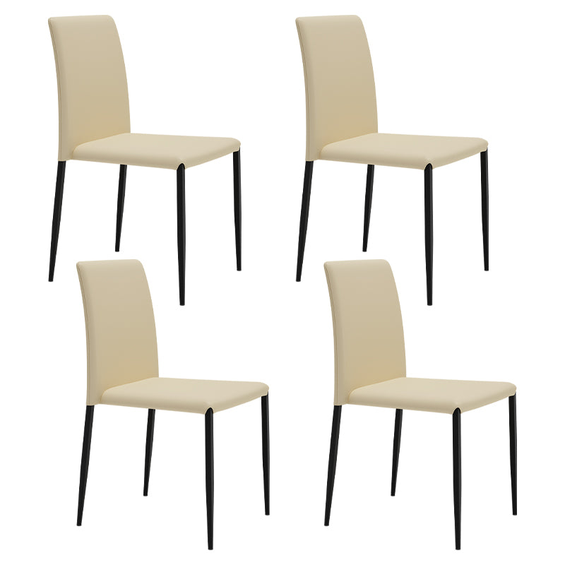 Silla de comedor de estilo moderno, sillas laterales sin brazos con patas de metal para cocina