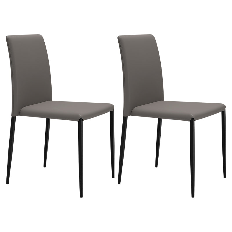 Silla de comedor de estilo moderno, sillas laterales sin brazos con patas de metal para cocina