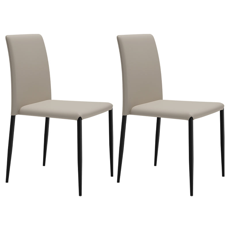 Silla de comedor de estilo moderno, sillas laterales sin brazos con patas de metal para cocina