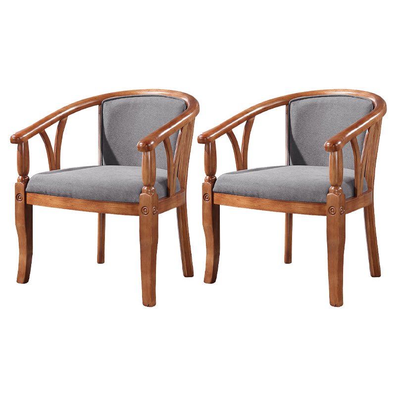 Silla de comedor tradicional de madera maciza, sillón de comedor de lino para restaurante