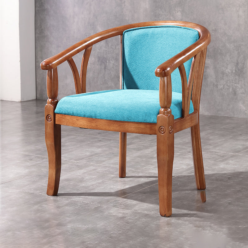 Silla de comedor tradicional de madera maciza, sillón de comedor de lino para restaurante