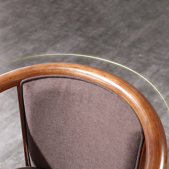 Silla de comedor tradicional de madera maciza, sillón de comedor de lino para restaurante