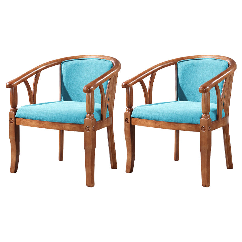 Silla de comedor tradicional de madera maciza, sillón de comedor de lino para restaurante