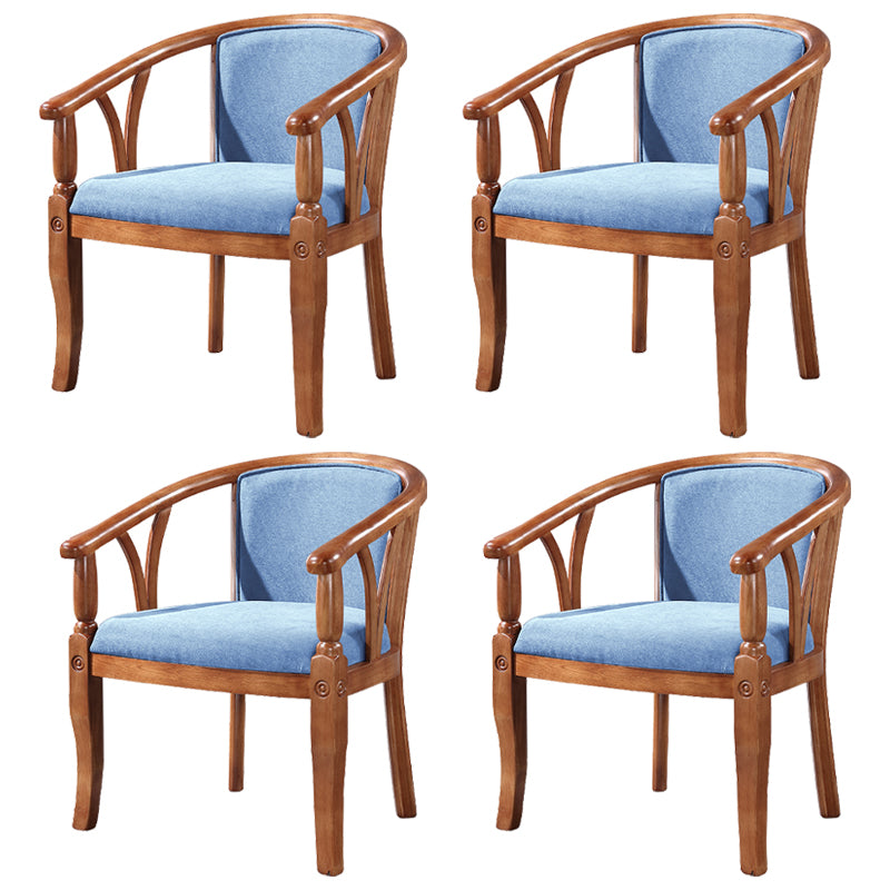 Silla de comedor tradicional de madera maciza, sillón de comedor de lino para restaurante
