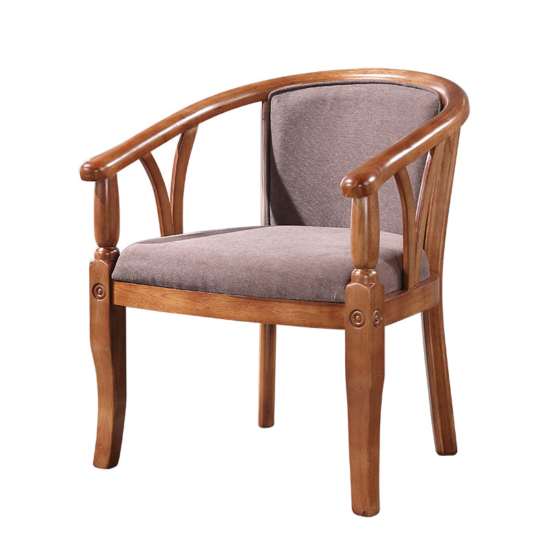 Silla de comedor tradicional de madera maciza, sillón de comedor de lino para restaurante