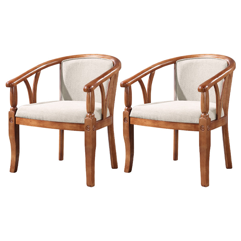 Silla de comedor tradicional de madera maciza, sillón de comedor de lino para restaurante