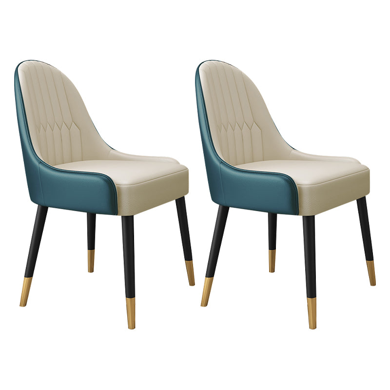 Silla de metal estilo escandinavo Sillas de comedor con respaldo Parsons (juego de 2)