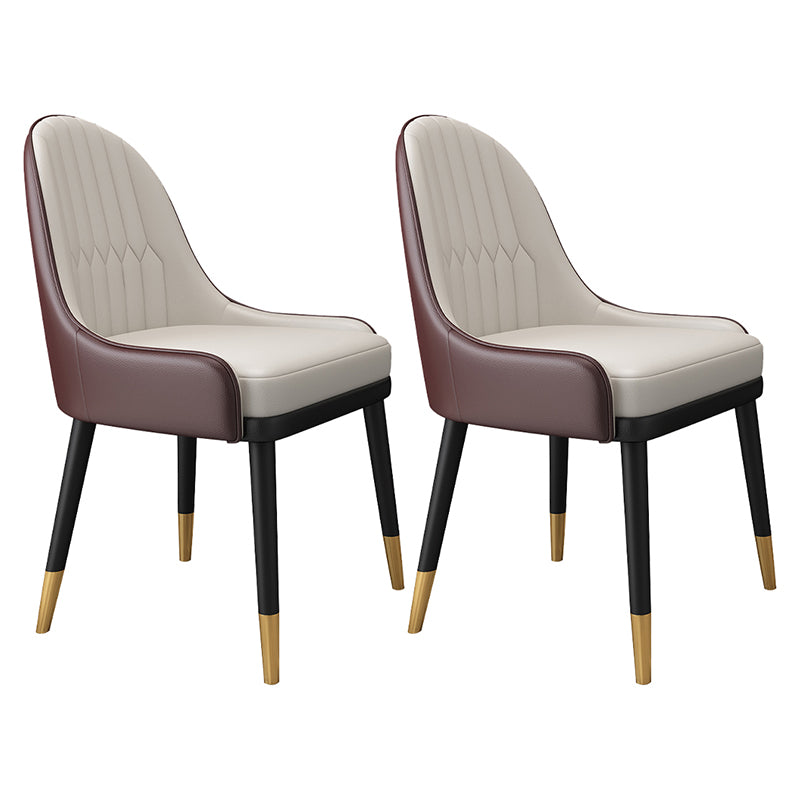 Silla de metal estilo escandinavo Sillas de comedor con respaldo Parsons (juego de 2)