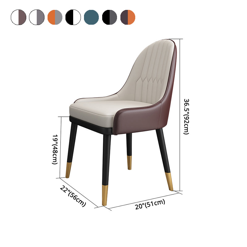 Silla de metal estilo escandinavo Sillas de comedor con respaldo Parsons (juego de 2)