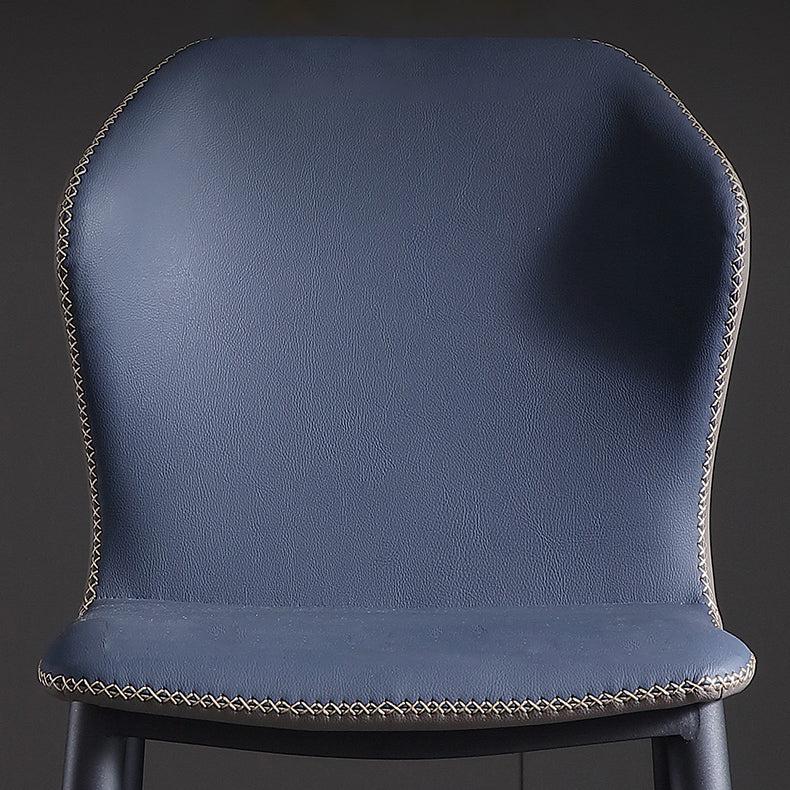 Silla industrial Wingback Parsons de cuero para comedor, sillas laterales sin brazos (juego de 4)