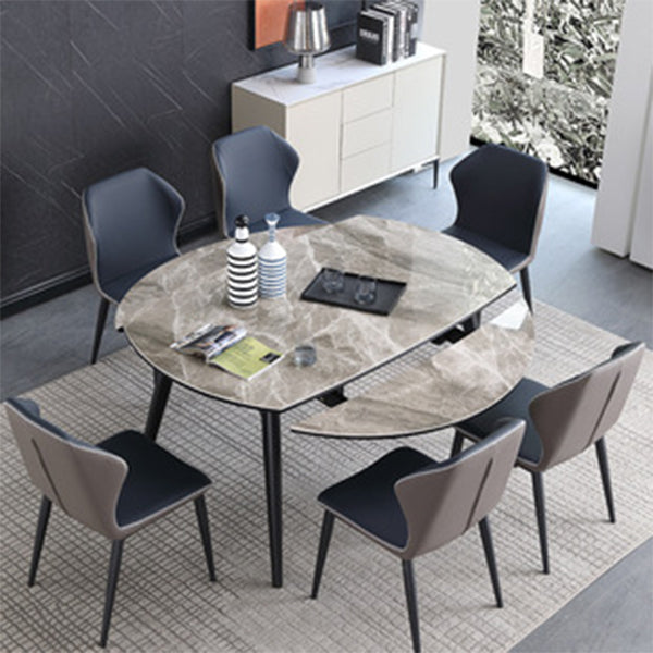 Silla industrial Wingback Parsons de cuero para comedor, sillas laterales sin brazos (juego de 4)