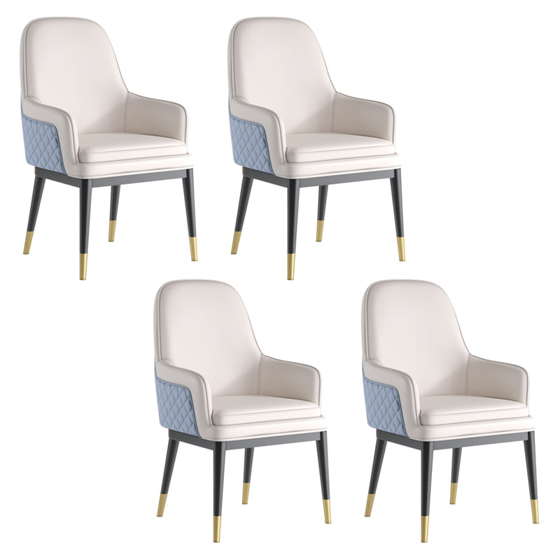 Silla de comedor de metal de estilo nórdico, silla de comedor con brazo Parsons, sillas laterales