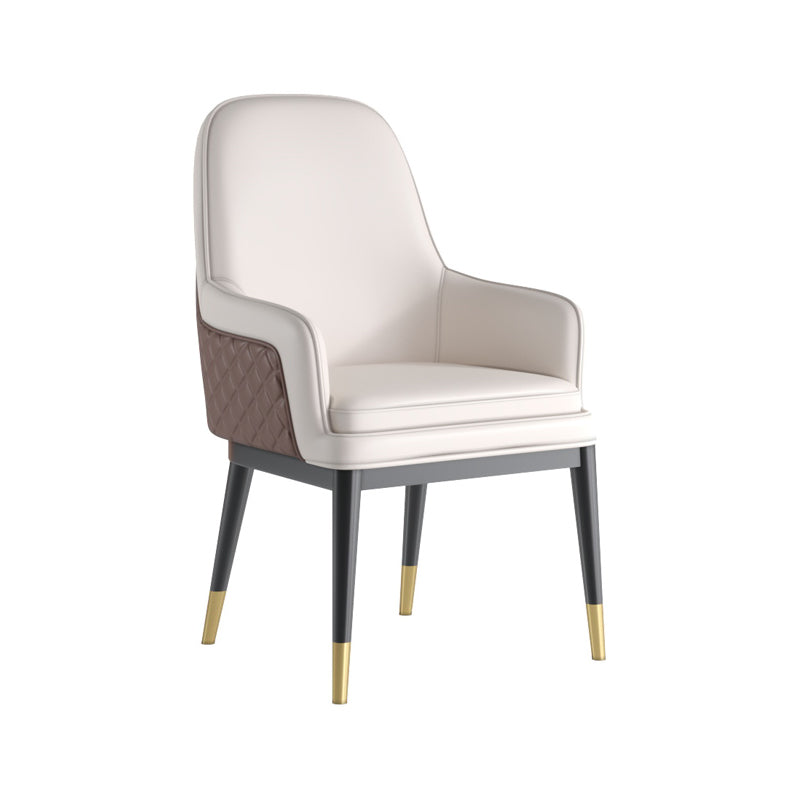 Silla de comedor de metal de estilo nórdico, silla de comedor con brazo Parsons, sillas laterales