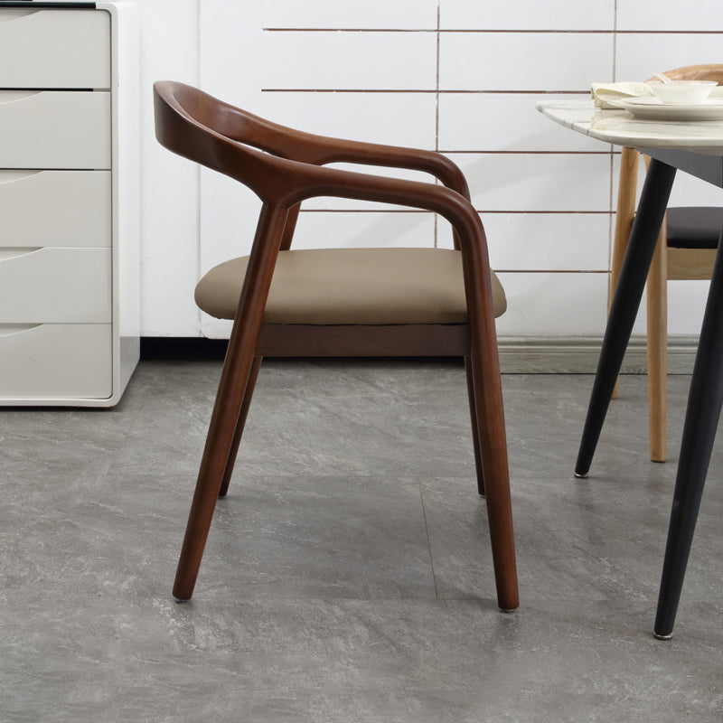 Silla de madera maciza de estilo tradicional, sillas de comedor de cocina con brazo trasero abierto