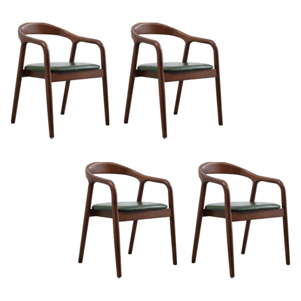 Silla de madera maciza de estilo tradicional, sillas de comedor de cocina con brazo trasero abierto