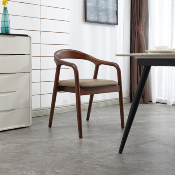 Silla de madera maciza de estilo tradicional, sillas de comedor de cocina con brazo trasero abierto