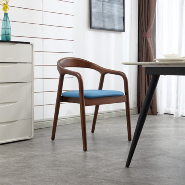 Silla de madera maciza de estilo tradicional, sillas de comedor de cocina con brazo trasero abierto