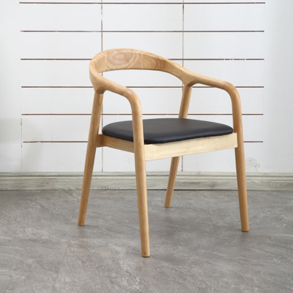 Silla de madera maciza de estilo tradicional, sillas de comedor de cocina con brazo trasero abierto