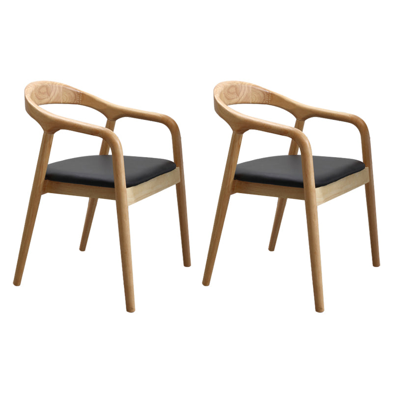 Silla de madera maciza de estilo tradicional, sillas de comedor de cocina con brazo trasero abierto