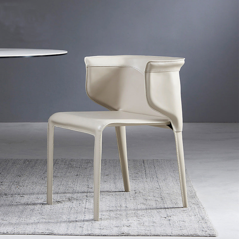 Silla de comedor estilo Wingback Home de cuero con acabado mate (juego de 2)
