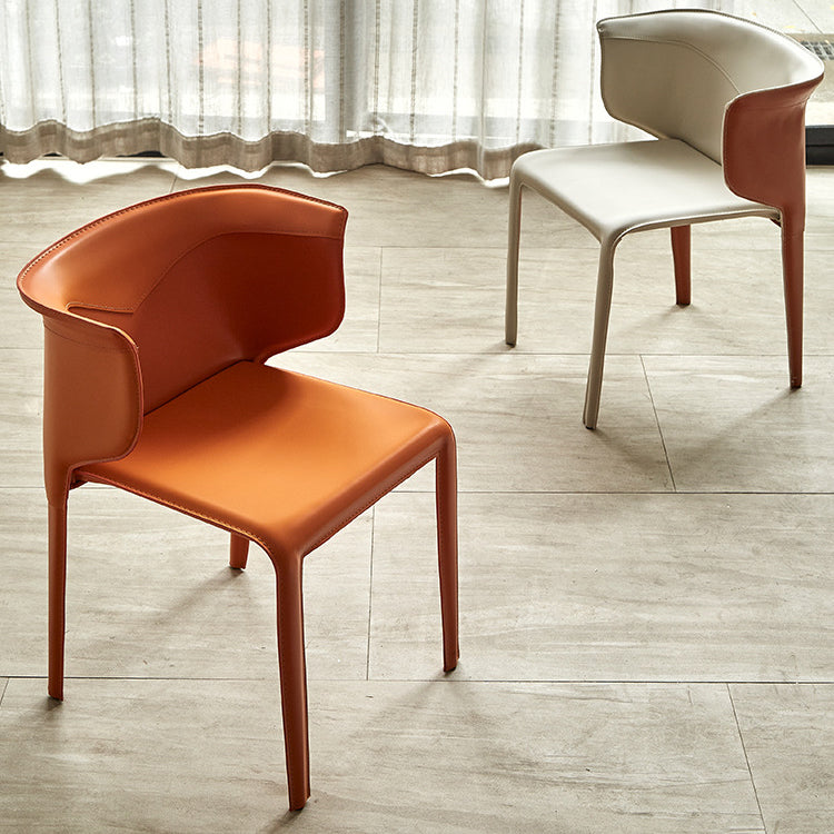 Silla de comedor estilo Wingback Home de cuero con acabado mate (juego de 2)