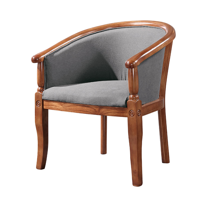 Silla de comedor tradicional de madera maciza, sillón de comedor de tela para uso doméstico