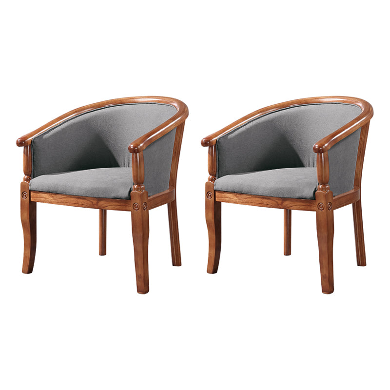 Silla de comedor tradicional de madera maciza, sillón de comedor de tela para uso doméstico