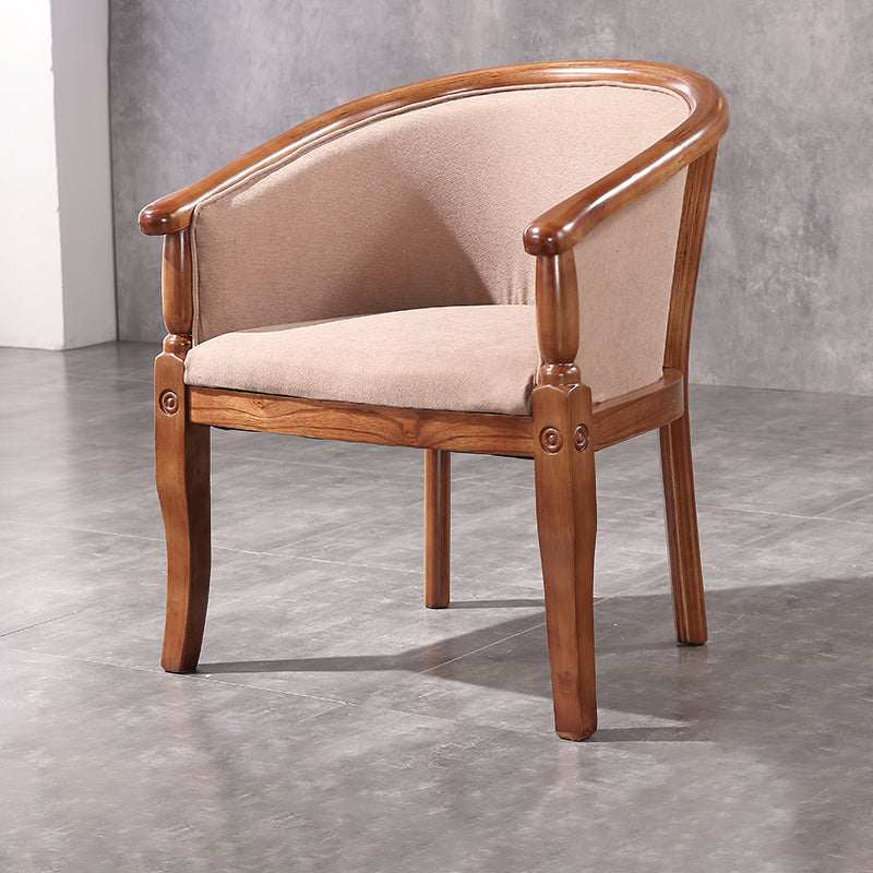 Silla de comedor tradicional de madera maciza, sillón de comedor de tela para uso doméstico