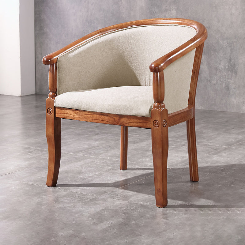 Silla de comedor tradicional de madera maciza, sillón de comedor de tela para uso doméstico