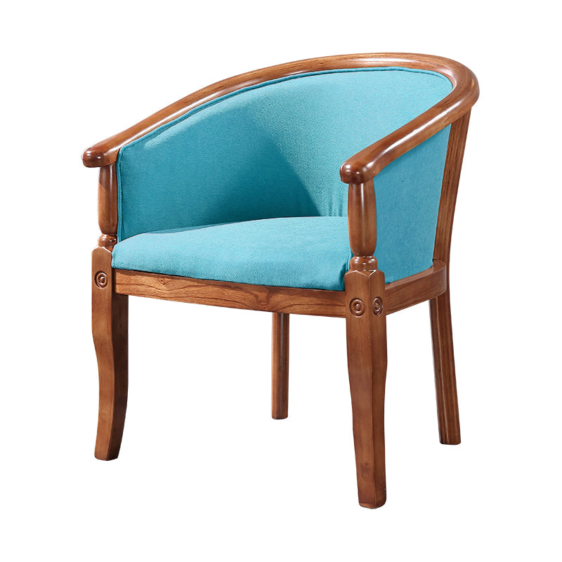 Silla de comedor tradicional de madera maciza, sillón de comedor de tela para uso doméstico