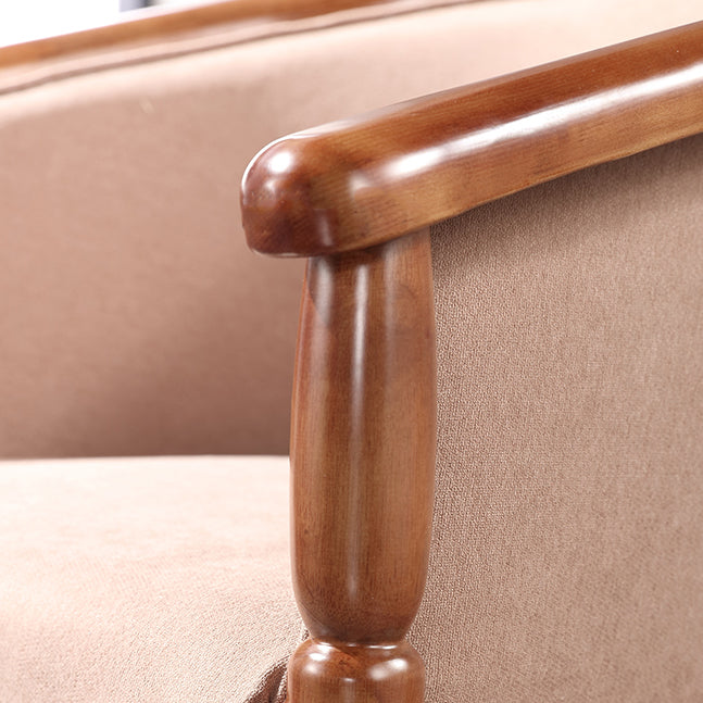 Silla de comedor tradicional de madera maciza, sillón de comedor de tela para uso doméstico