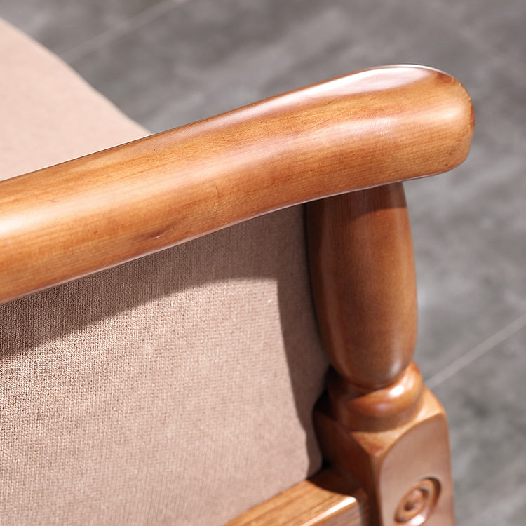 Silla de comedor tradicional de madera maciza, sillón de comedor de tela para uso doméstico