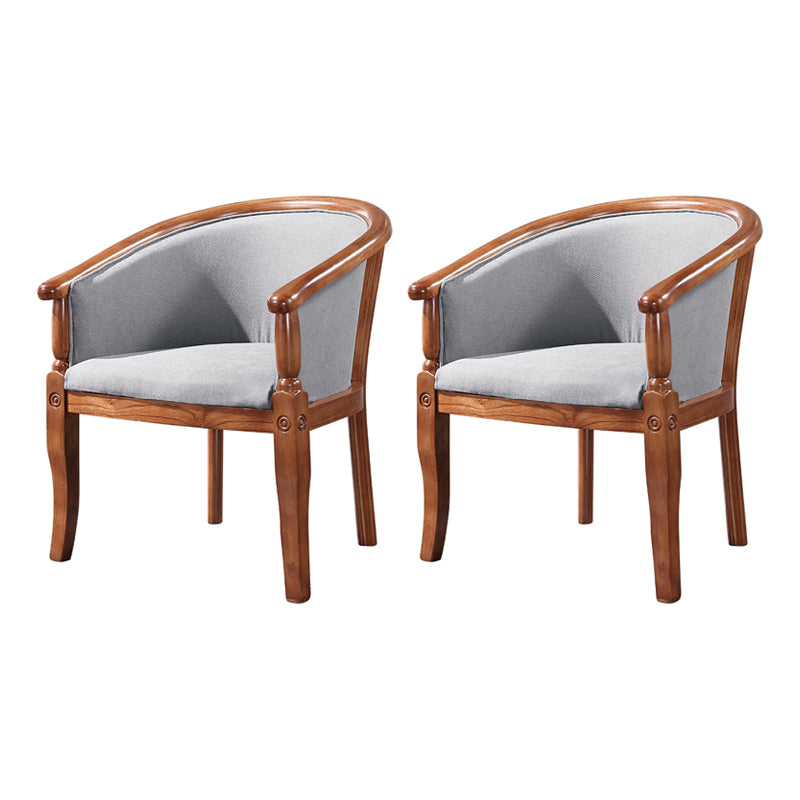 Silla de comedor tradicional de madera maciza, sillón de comedor de tela para uso doméstico