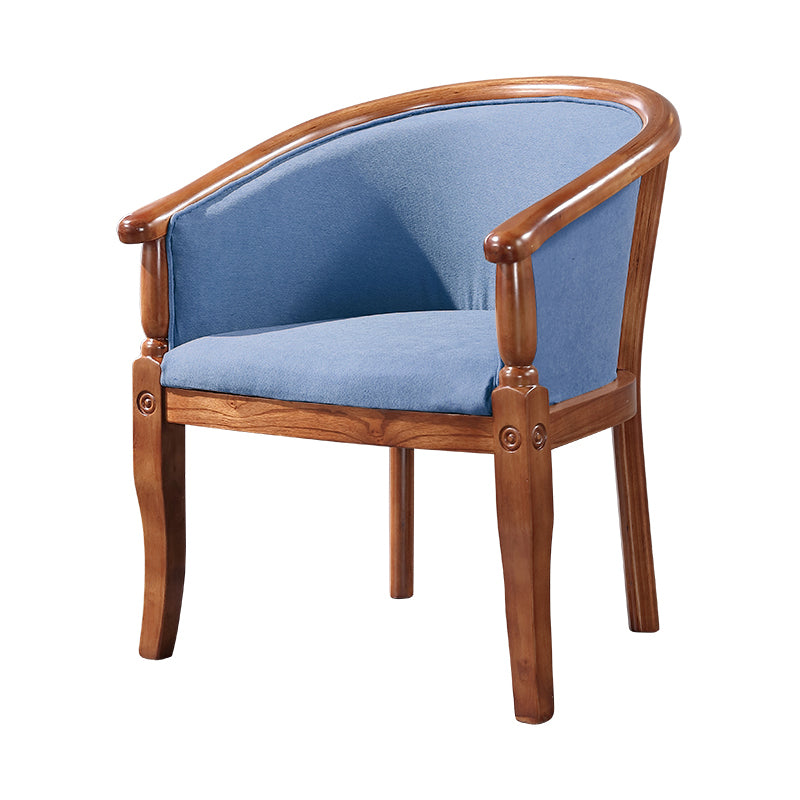 Silla de comedor tradicional de madera maciza, sillón de comedor de tela para uso doméstico