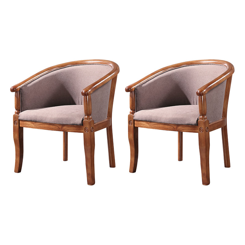 Silla de comedor tradicional de madera maciza, sillón de comedor de tela para uso doméstico