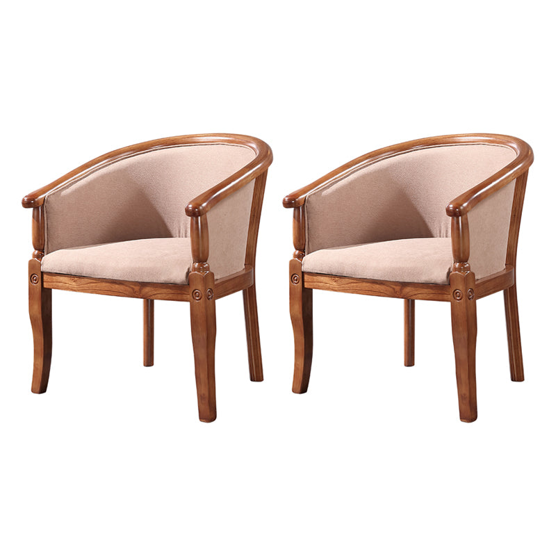 Silla de comedor tradicional de madera maciza, sillón de comedor de tela para uso doméstico