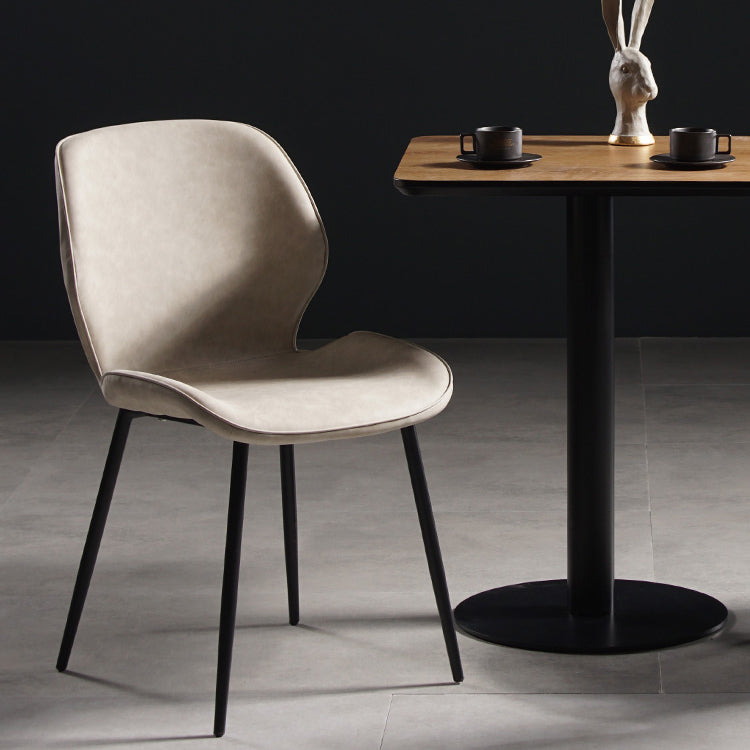 Comedor Silla de comedor industrial Wingback Sillas laterales sin brazos de metal