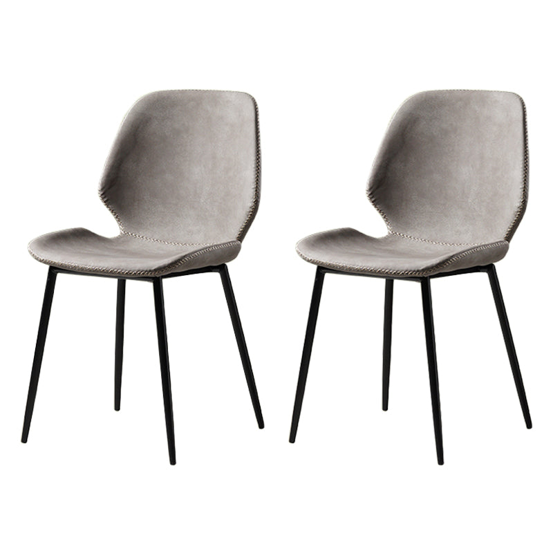 Comedor Silla de comedor industrial Wingback Sillas laterales sin brazos de metal