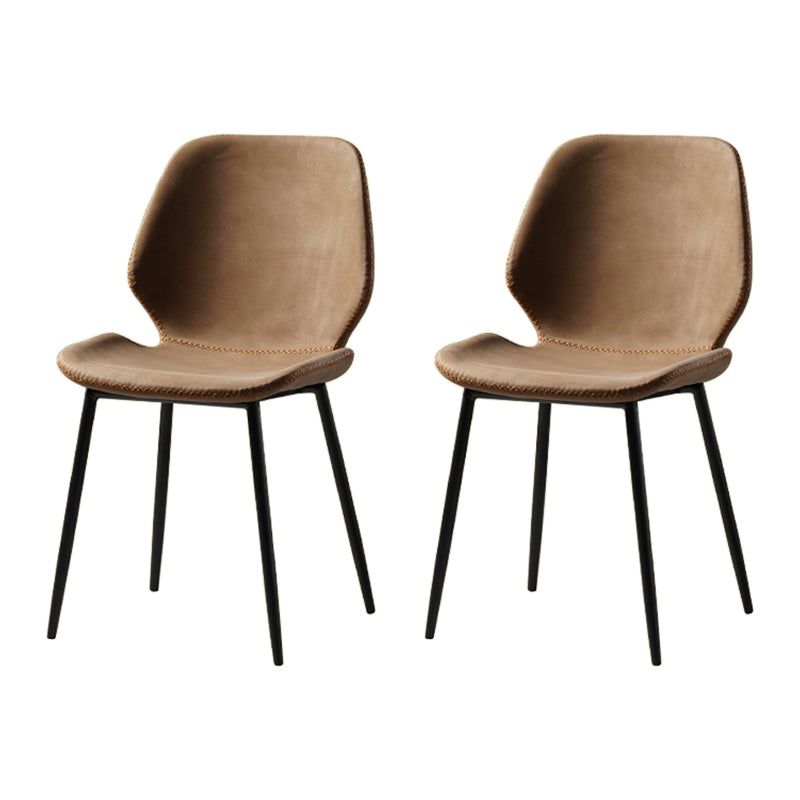 Comedor Silla de comedor industrial Wingback Sillas laterales sin brazos de metal