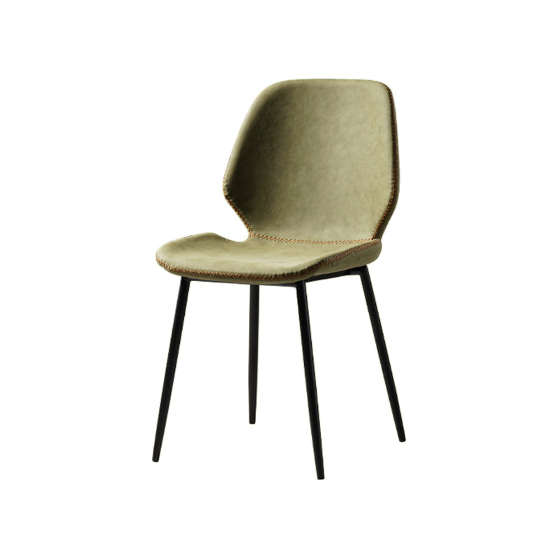 Comedor Silla de comedor industrial Wingback Sillas laterales sin brazos de metal