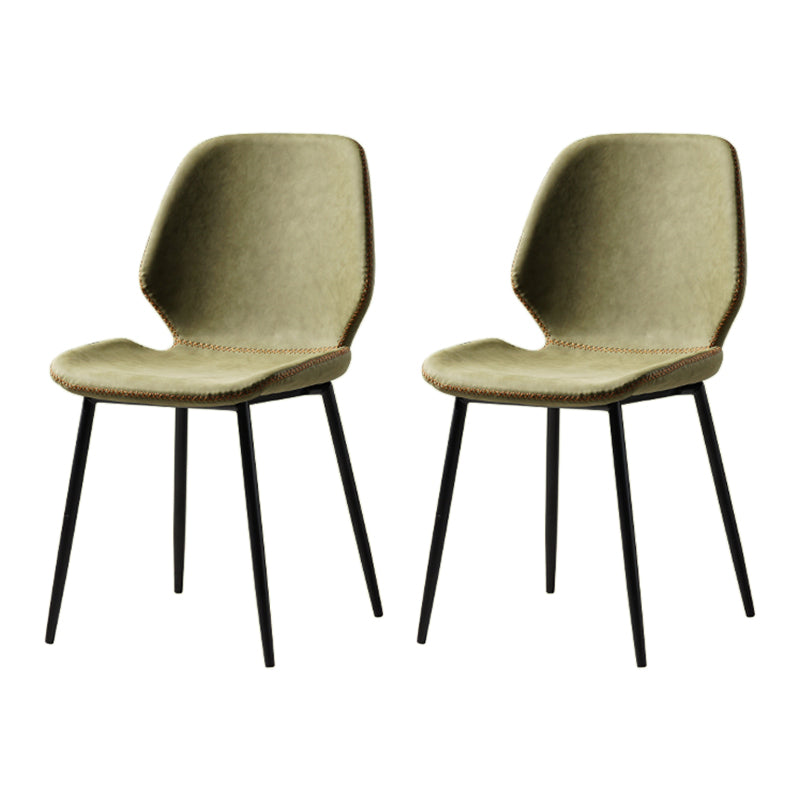 Comedor Silla de comedor industrial Wingback Sillas laterales sin brazos de metal