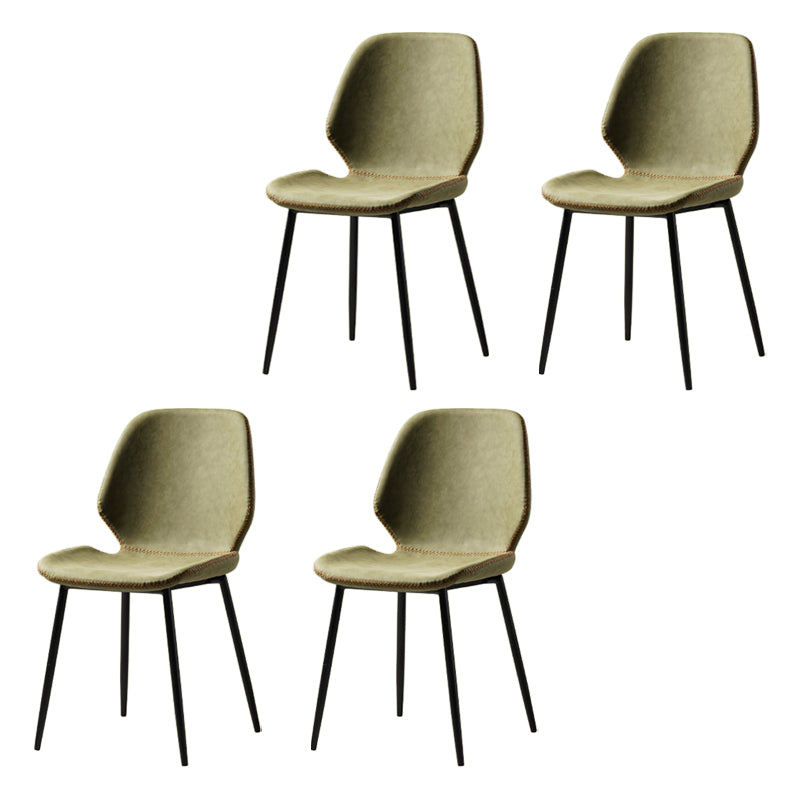 Comedor Silla de comedor industrial Wingback Sillas laterales sin brazos de metal