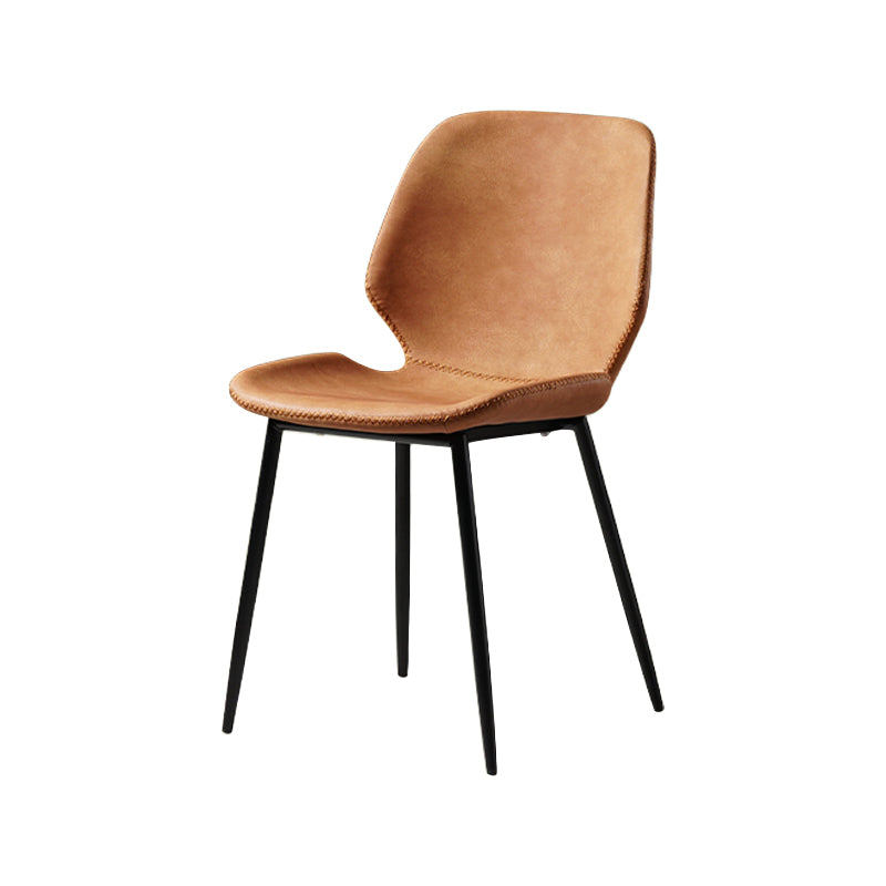 Comedor Silla de comedor industrial Wingback Sillas laterales sin brazos de metal