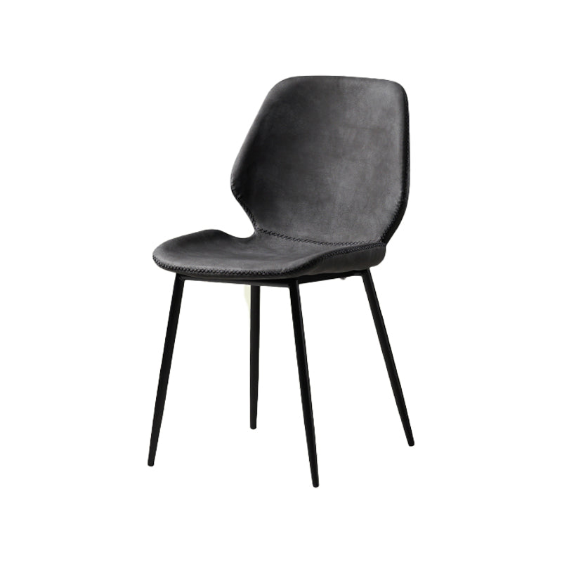 Comedor Silla de comedor industrial Wingback Sillas laterales sin brazos de metal