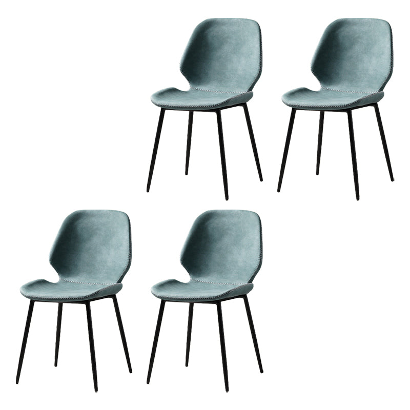 Comedor Silla de comedor industrial Wingback Sillas laterales sin brazos de metal