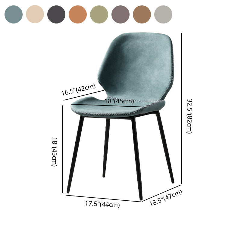 Comedor Silla de comedor industrial Wingback Sillas laterales sin brazos de metal