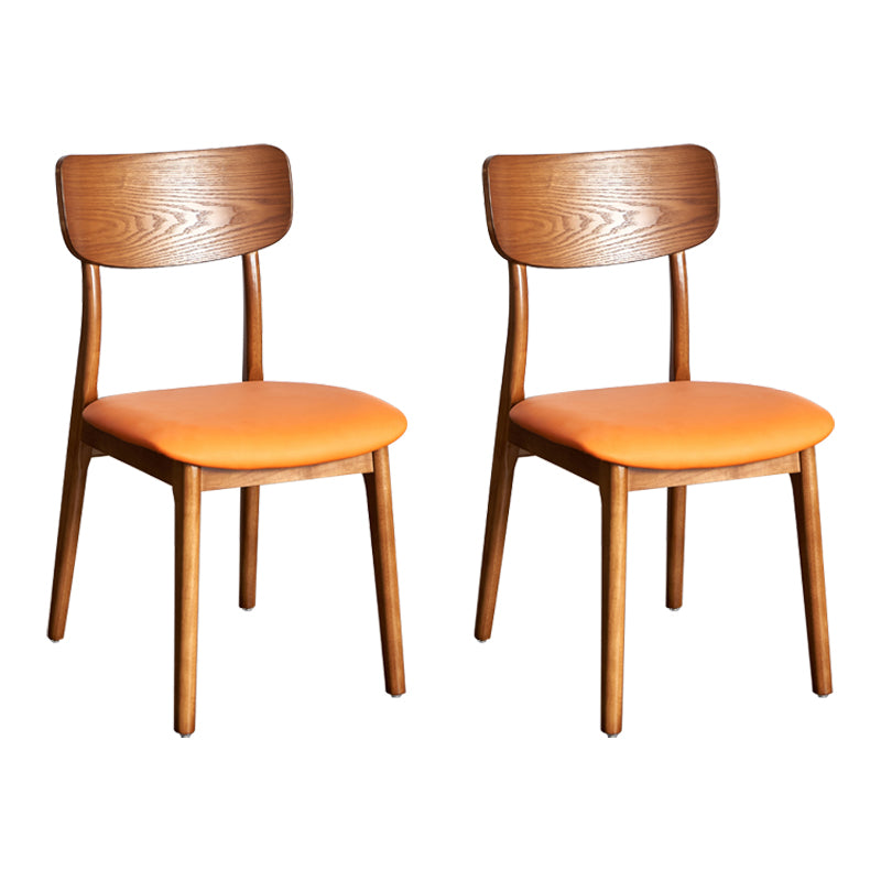 Silla de madera de roble de estilo industrial, sillas de cocina con respaldo abierto (juego de 2)