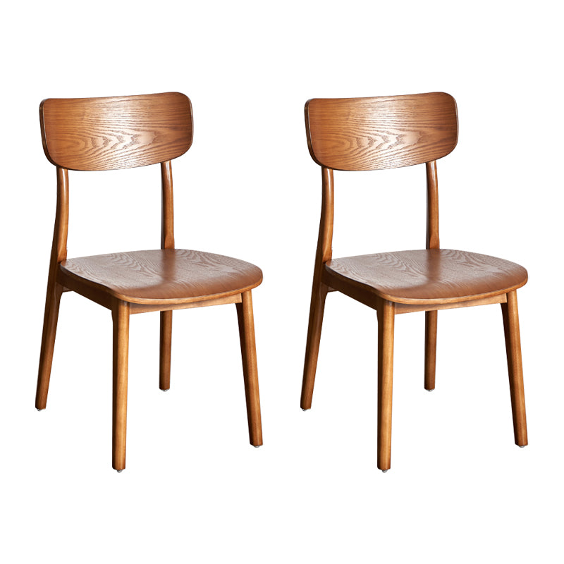Silla de madera de roble de estilo industrial, sillas de cocina con respaldo abierto (juego de 2)