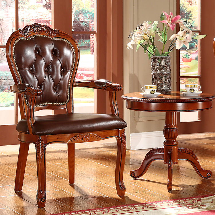 Sillas de madera de caucho estilo escandinavo, sillón con respaldo abierto para cocina (juego de 2)