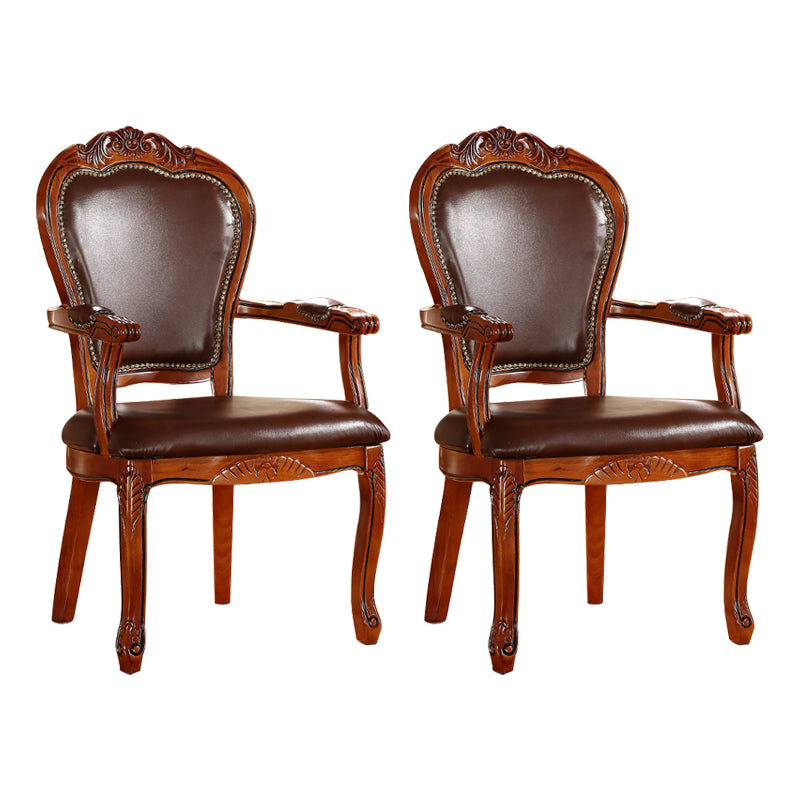 Sillas de madera de caucho estilo escandinavo, sillón con respaldo abierto para cocina (juego de 2)